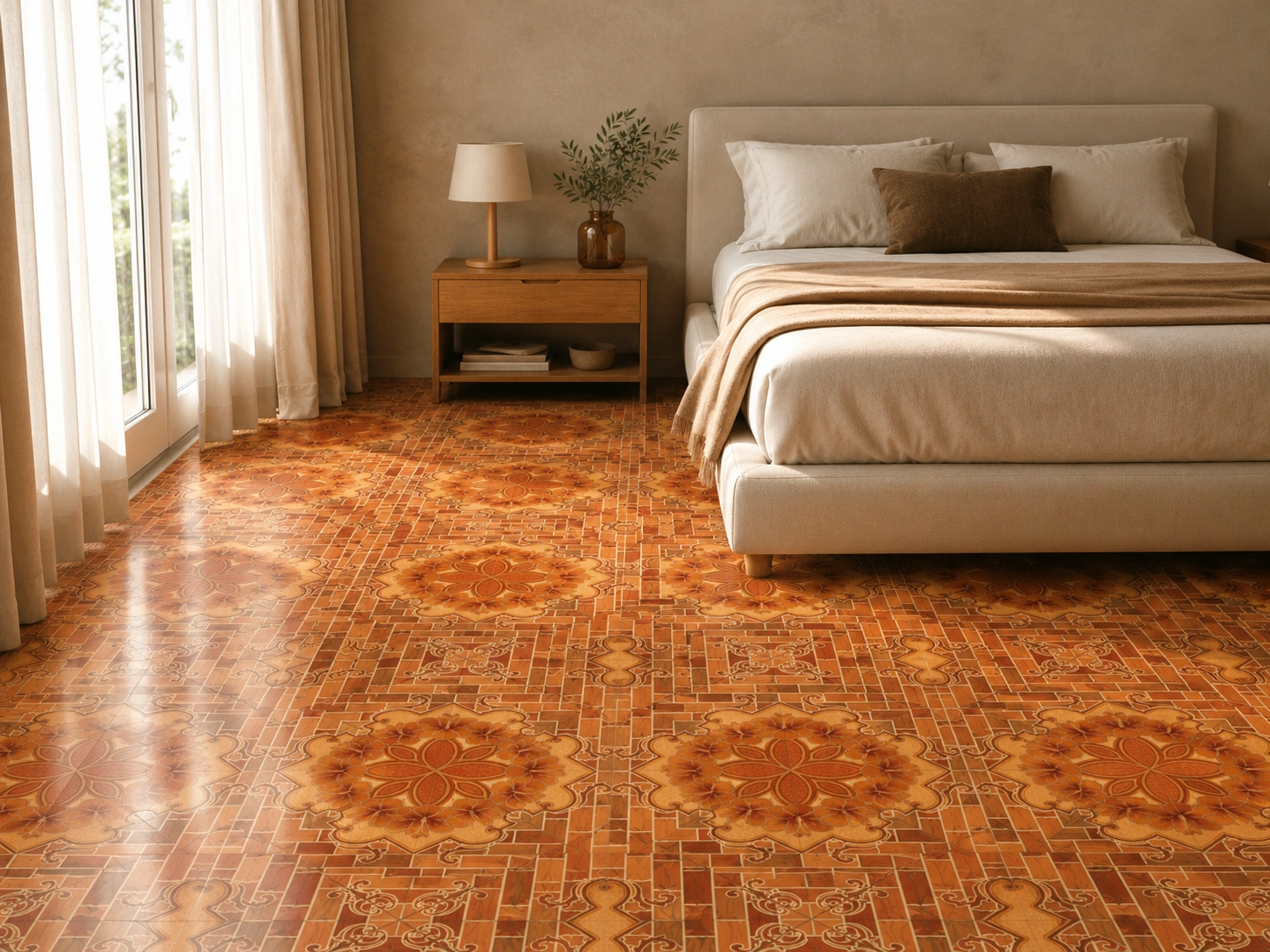 Cerámica tipo madera Laredo Caoba para sala comedor dormitorios y pasillos