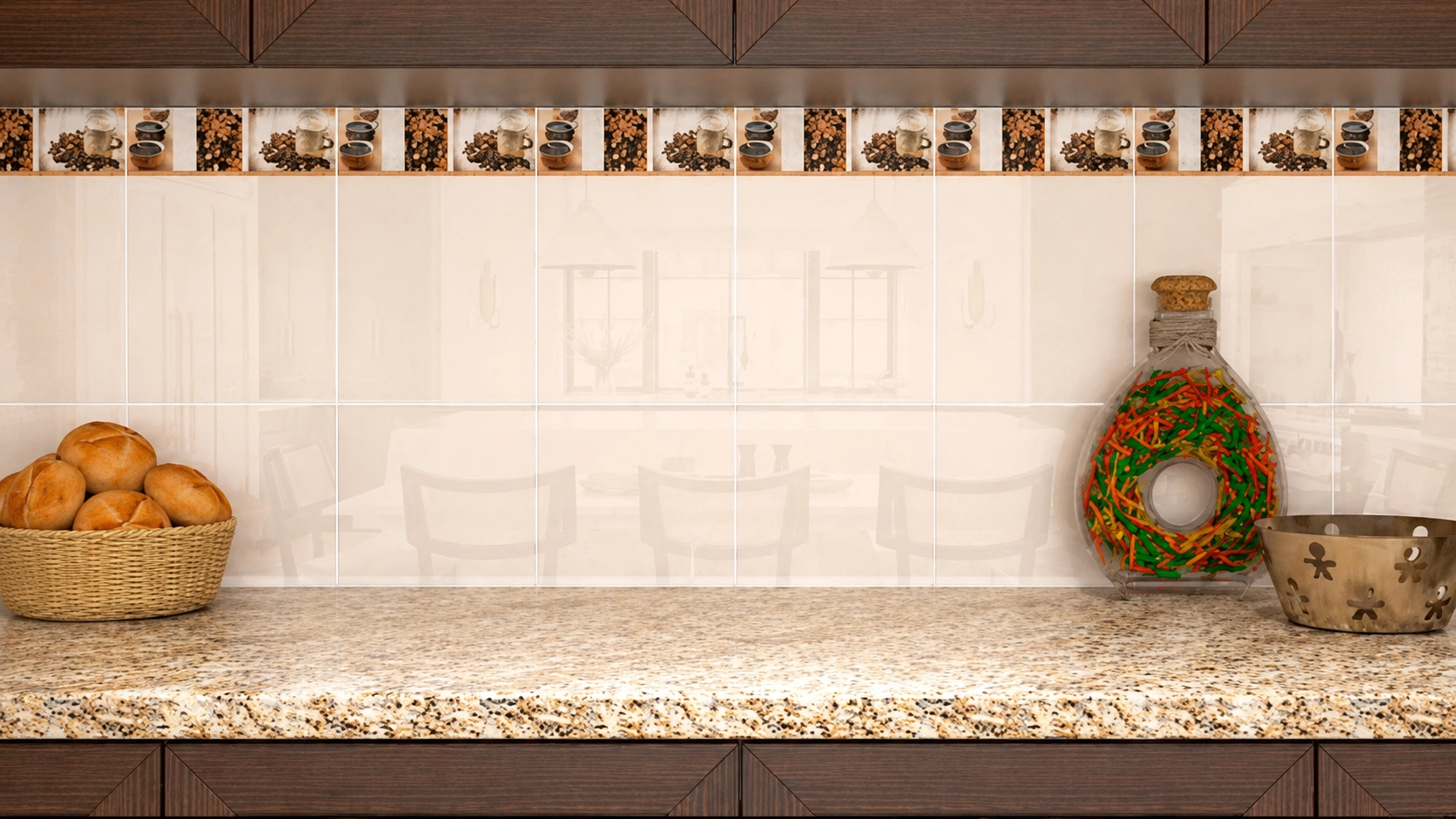 Azulejo Palenque Beige Listelo Cocina para cocina y pared interior