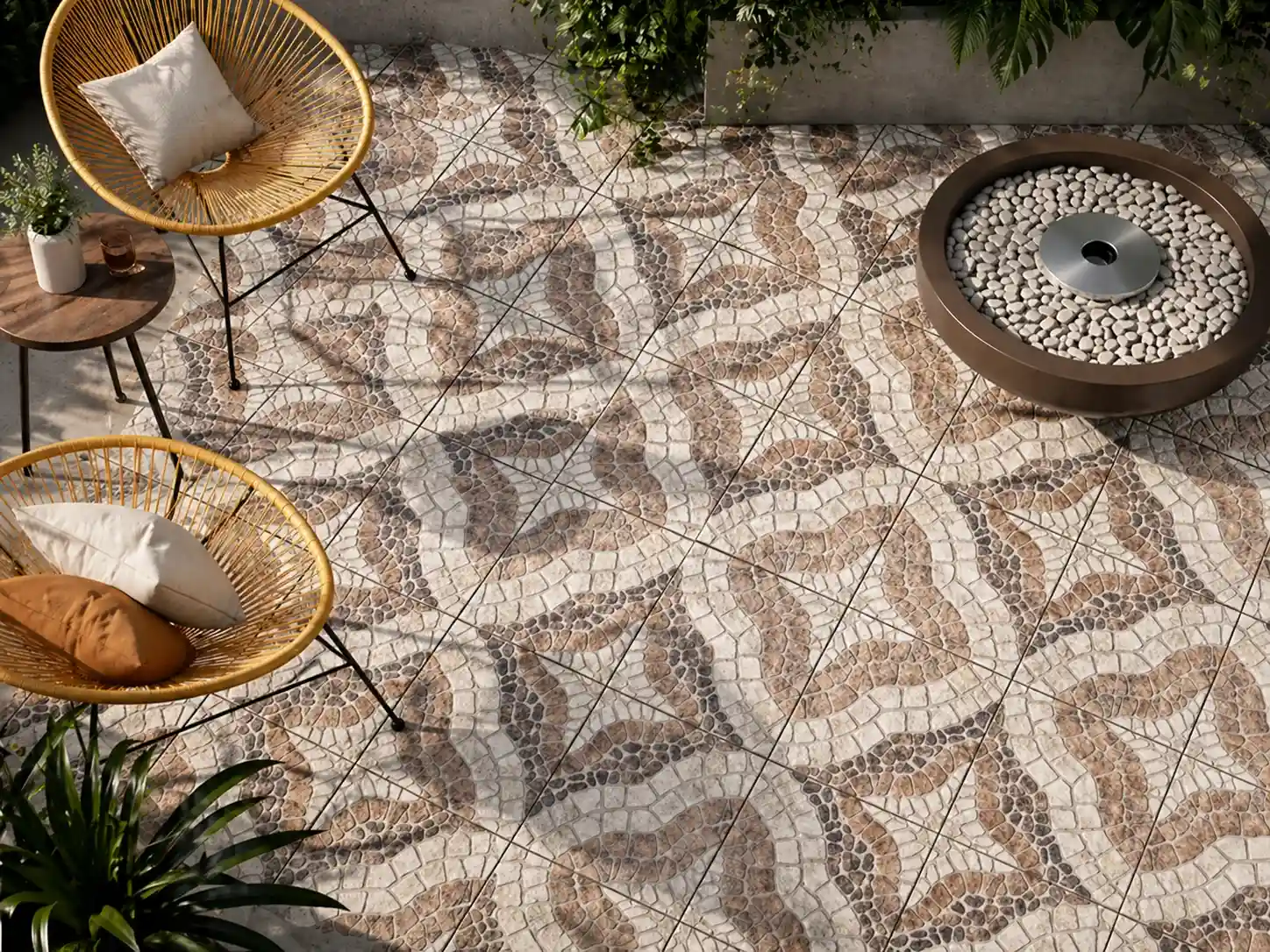Cerámica rústica Coahuila Marrón 43x43 cm para pisos, patios y terrazas