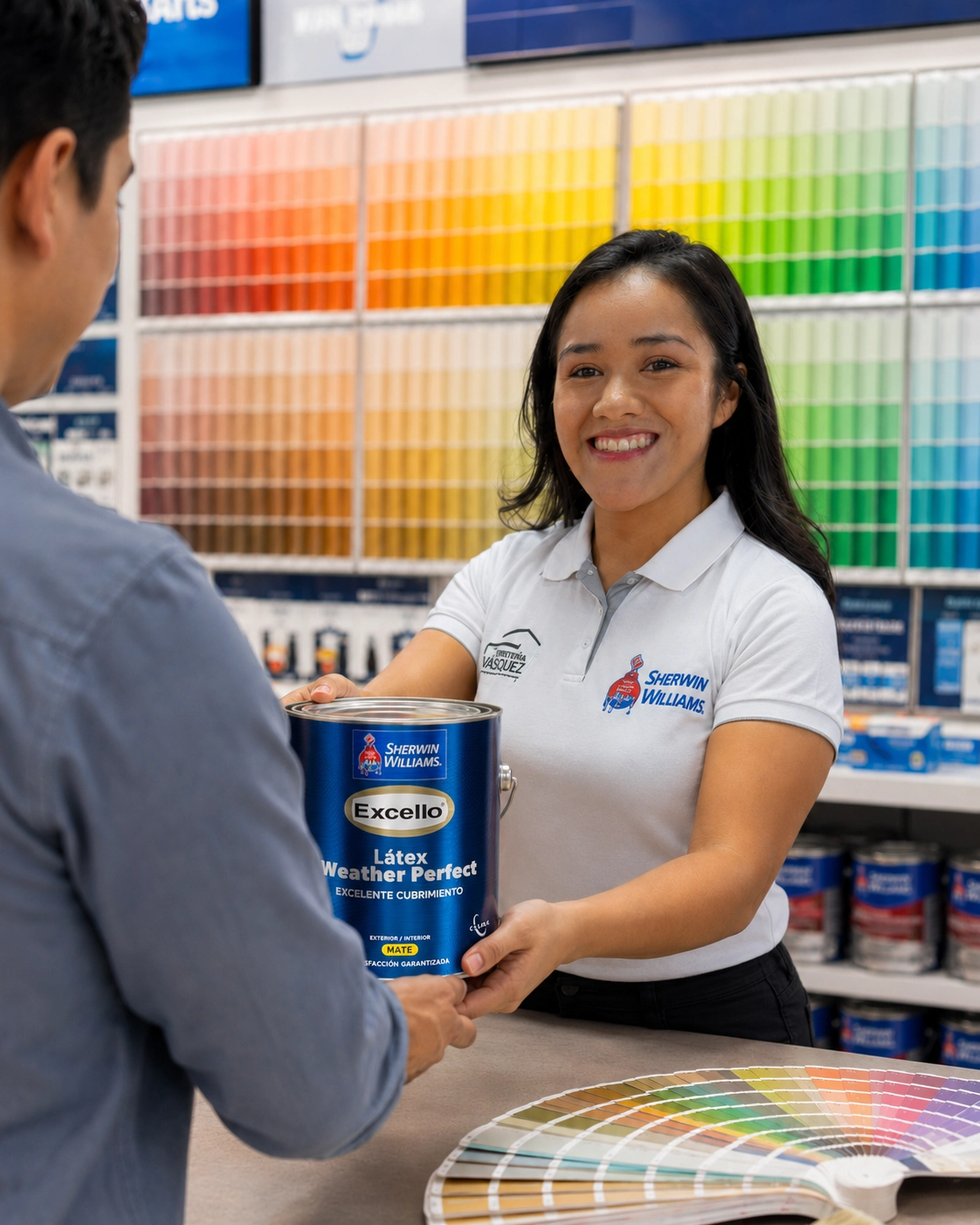 Entrega de pintura preparada en Ferretería Vásquez