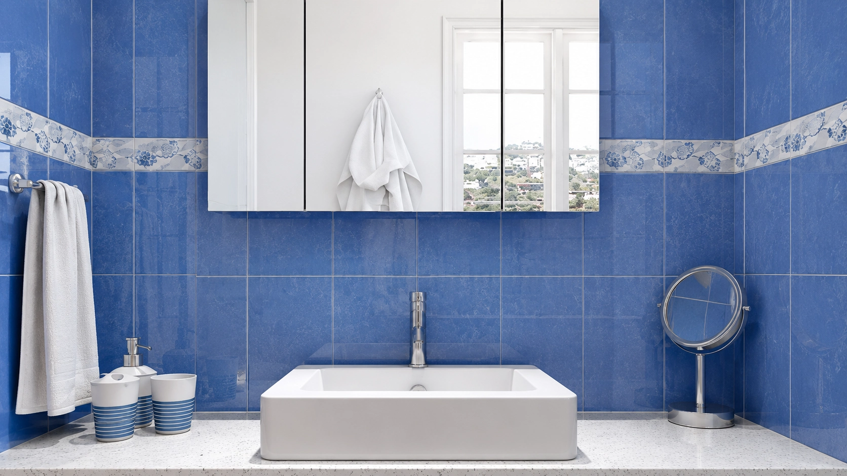 Azulejo Palenque Azul Listelo Baño para baño y pared interior