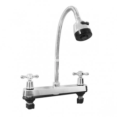 Grifo doble de perilla para cocina en Ferretería Vásquez